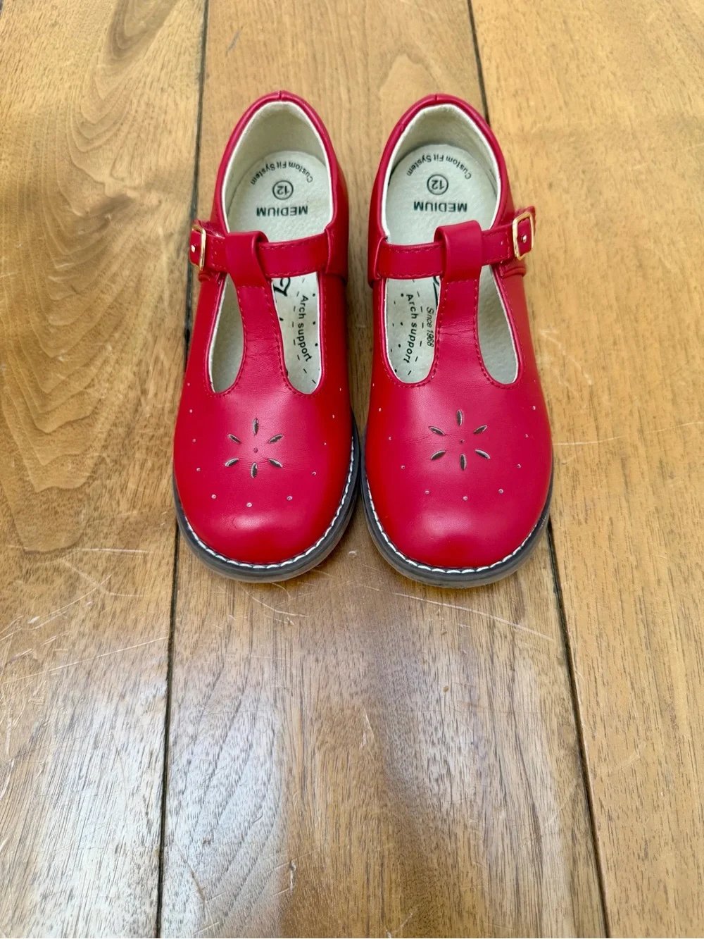 Footmates Sherry Red Leather Mary Jane Shoes Girls Size 12 Medium